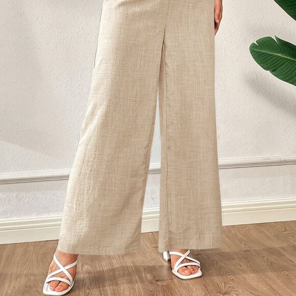 Apricot Casual Women's Waist Wide Leg Pants - Picture 4 of 6
